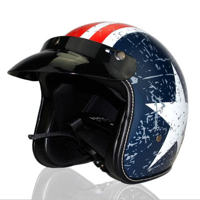 Vega helmet scooter motorcycle vintage 3/4 open face for biker