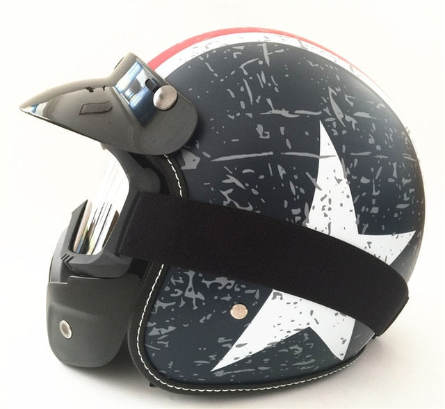 Vega helmet scooter motorcycle vintage 3/4 open face for biker