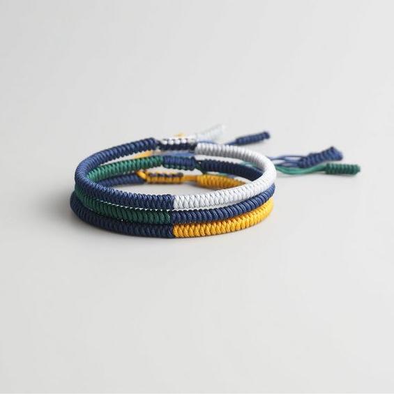 Tibetan buddhist bracelets handmade good lucky charm bangles for women men 3pcs