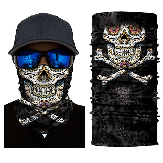 ski skull mask face scarf neck warm snowboard motorcycle bike halloween