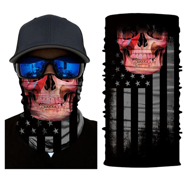ski skull mask face scarf neck warm snowboard motorcycle bike halloween