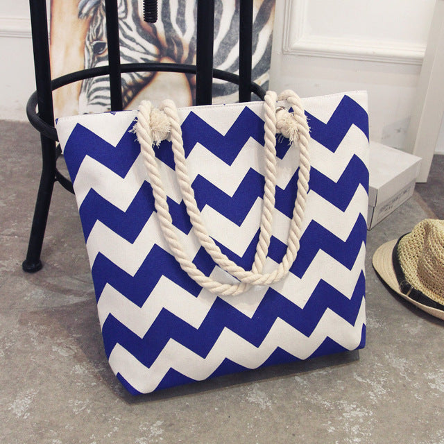 Bohemian canvas bag beach bags casual shopping travel outdoor