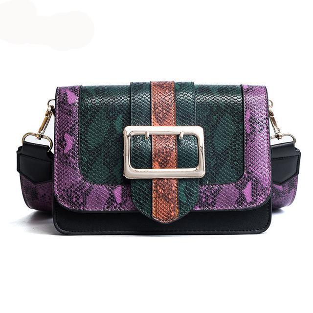 Luxury leather messenger bags woman shoulder bags snakeskin pattern designer