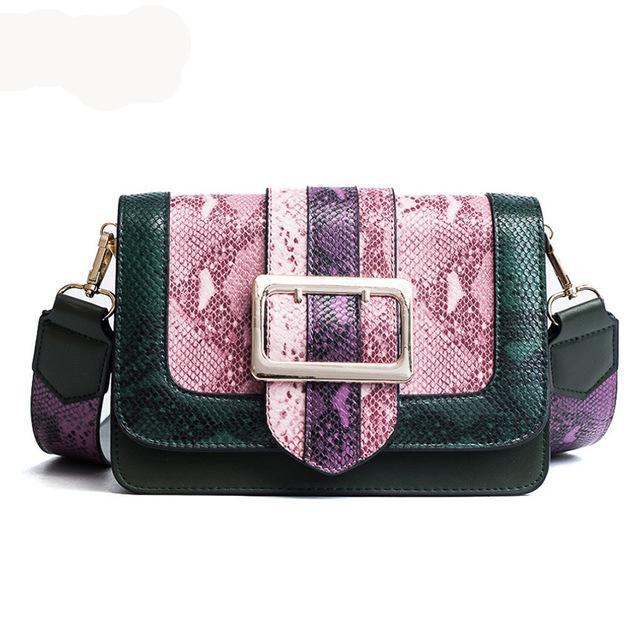 Luxury leather messenger bags woman shoulder bags snakeskin pattern designer