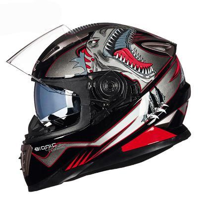 Full open face motorcycle helmet skull flip up dual visor dot vespa helmets for men