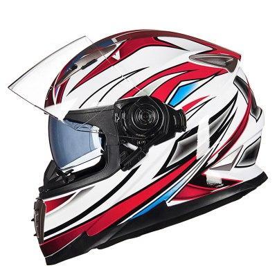 Full open face motorcycle helmet skull flip up dual visor dot vespa helmets for men