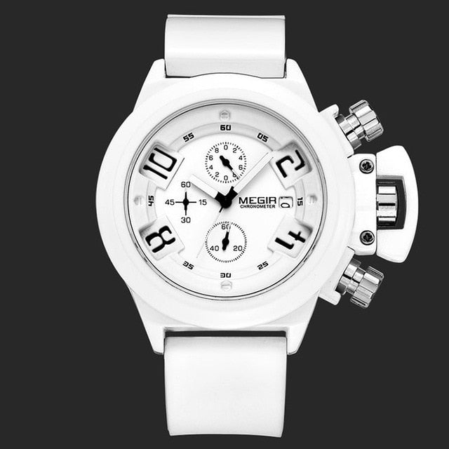 Men's wristwatch military sport quartz watch classical style silicone band