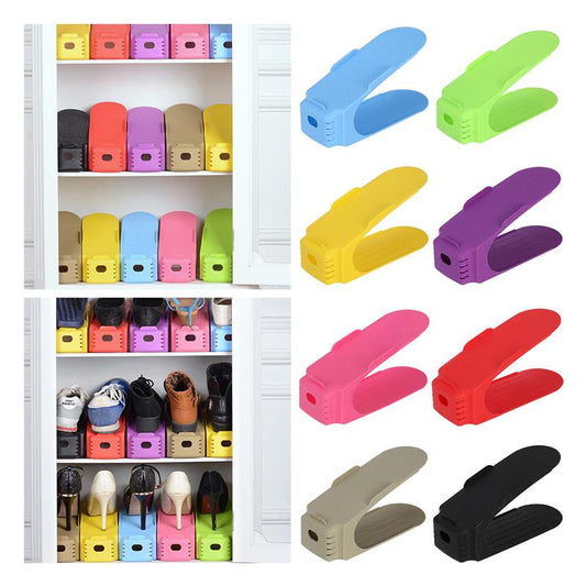 Shoe rack stand shelf modern plastic hanger organizer detached 8pcs