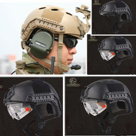 Military tactical airsoft helmet pararescue protective goggle jumper painball