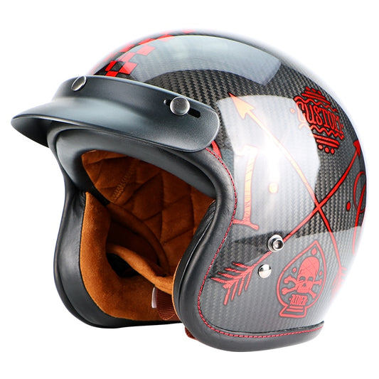 Retro vintage motorcycle helmet fiberglass big size sports for biker chopper