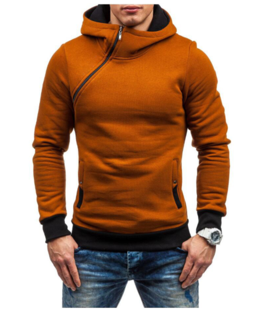 Sweatshirt hoodie men tracksuit fashion oblique zipper casual shirt