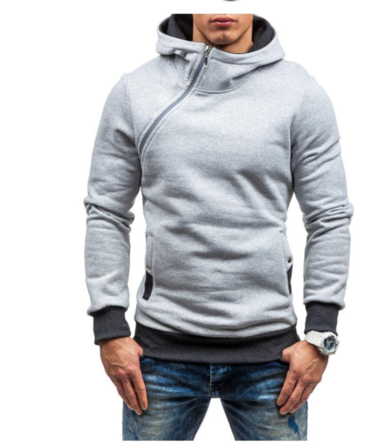 Sweatshirt hoodie men tracksuit fashion oblique zipper casual shirt