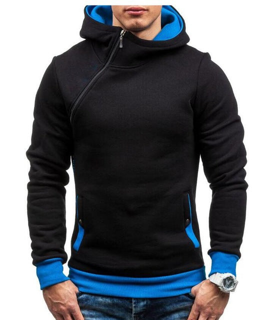 Sweatshirt hoodie men tracksuit fashion oblique zipper casual shirt