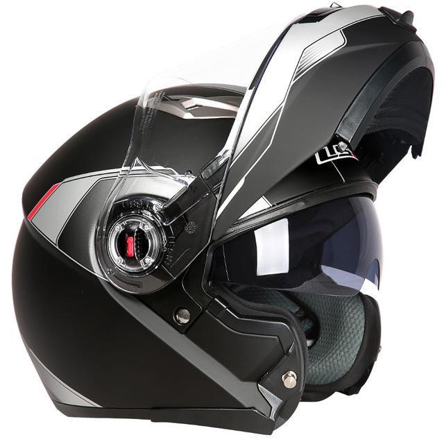 Flip up helmet motorcycle helmets dual lens visor casco racing sport cycling