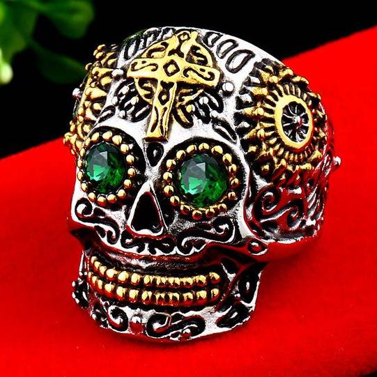 Punk skull rings vintage jewelry for men biker gifts party