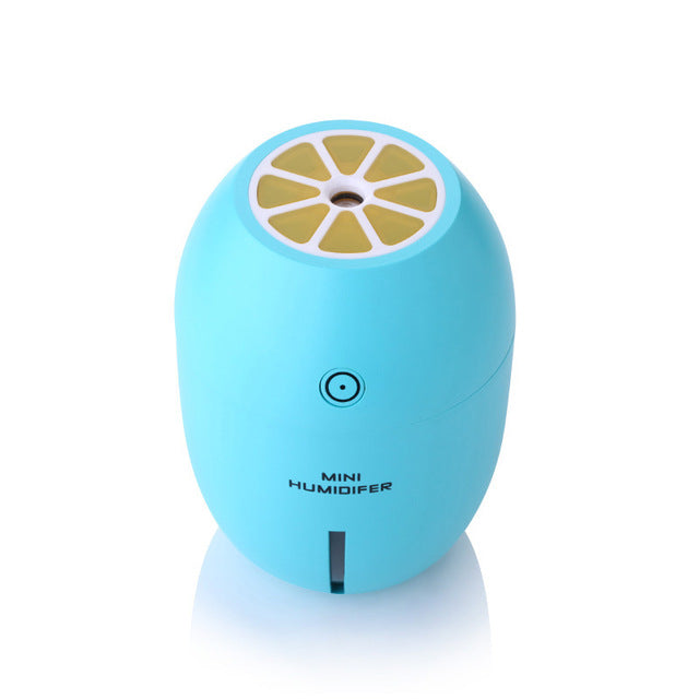 Mini lemon USB portable ultrasonic humidifier air purifier mist maker for home office car LED light