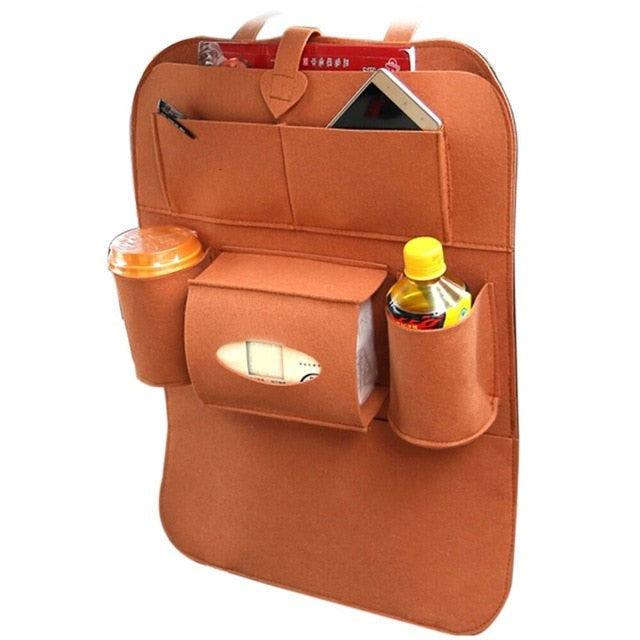Car storage backseat holder felt covers tidying multi pockets style