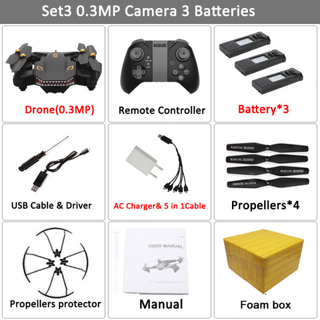 Selfie Drone Camera Helicopter wifi FPV XS809HW Upgraded RC Quadcopter