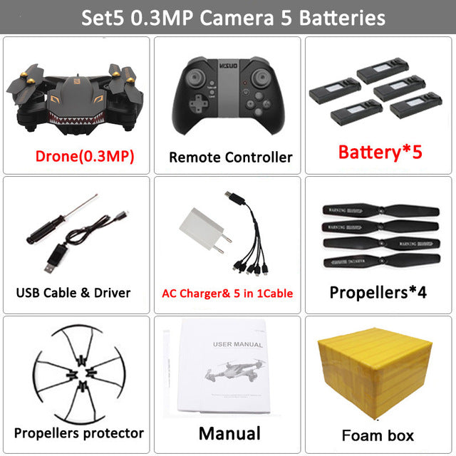 Selfie Drone Camera Helicopter wifi FPV XS809HW Upgraded RC Quadcopter