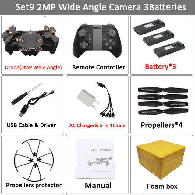 Selfie Drone Camera Helicopter wifi FPV XS809HW Upgraded RC Quadcopter