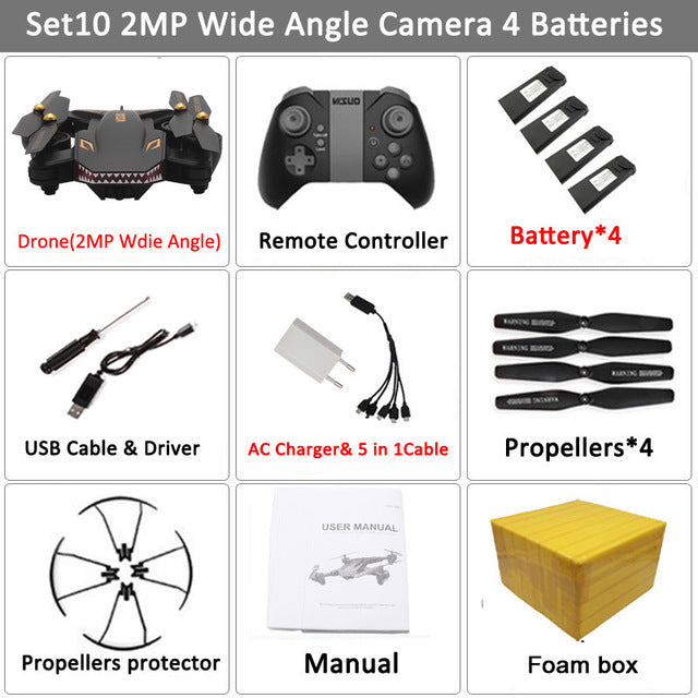 Selfie Drone Camera Helicopter wifi FPV XS809HW Upgraded RC Quadcopter