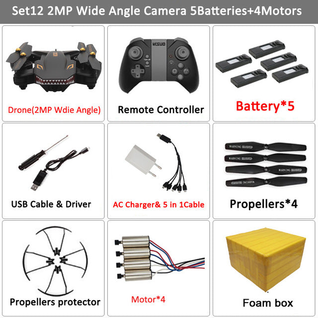 Selfie Drone Camera Helicopter wifi FPV XS809HW Upgraded RC Quadcopter