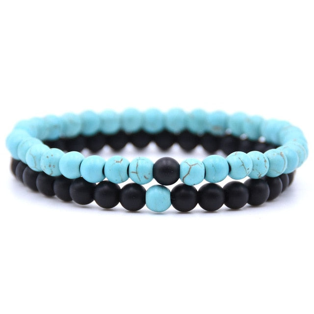 Natural stone beads bracelet charm bangles jewelry gifts 2pcs 18styles