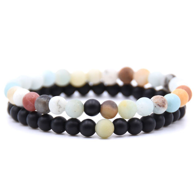 Natural stone beads bracelet charm bangles jewelry gifts 2pcs 18styles