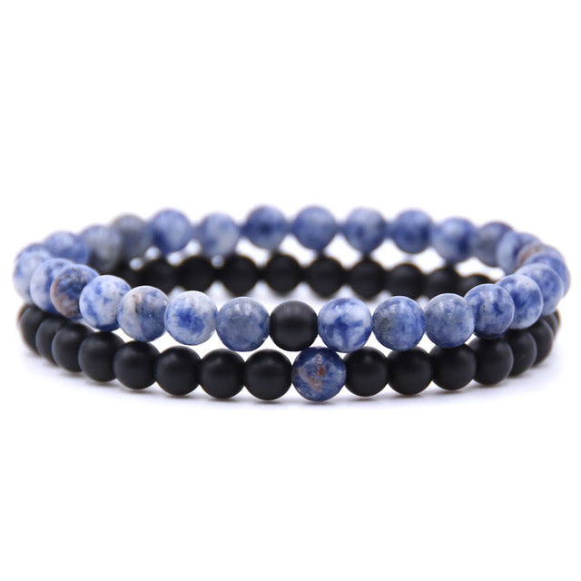 Natural stone beads bracelet charm bangles jewelry gifts 2pcs 18styles