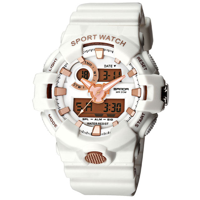 Women sport wristwatch LED waterproof digital yellow watch for swimming diving