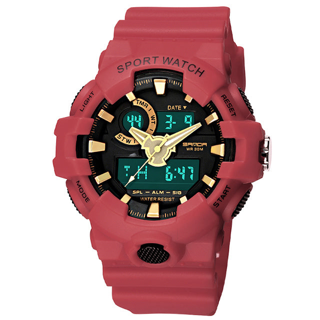 Women sport wristwatch LED waterproof digital yellow watch for swimming diving