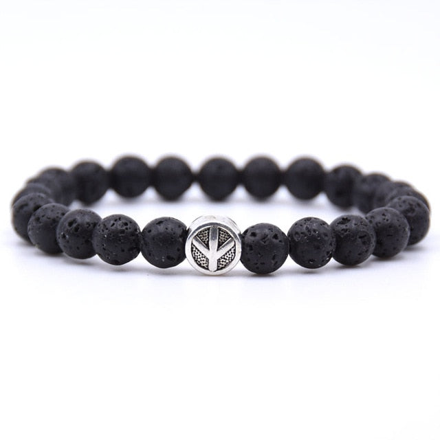 charm nature stone bracelet beads peace sign best charm gift 18 styles