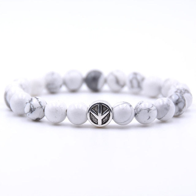 charm nature stone bracelet beads peace sign best charm gift 18 styles