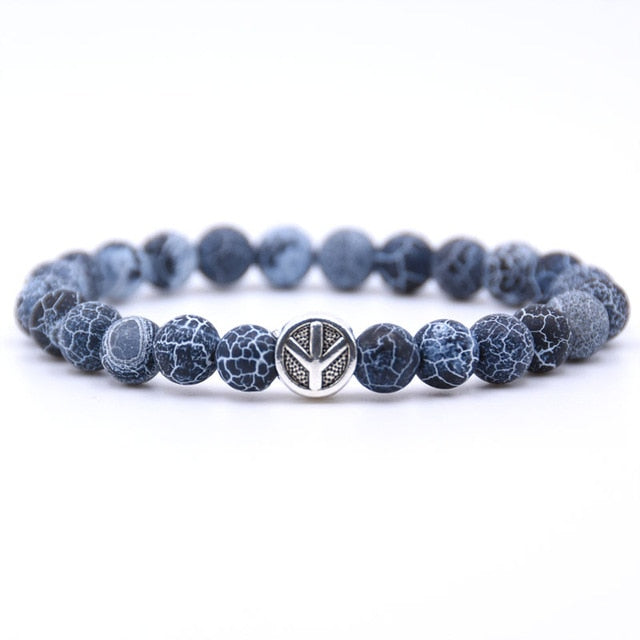charm nature stone bracelet beads peace sign best charm gift 18 styles