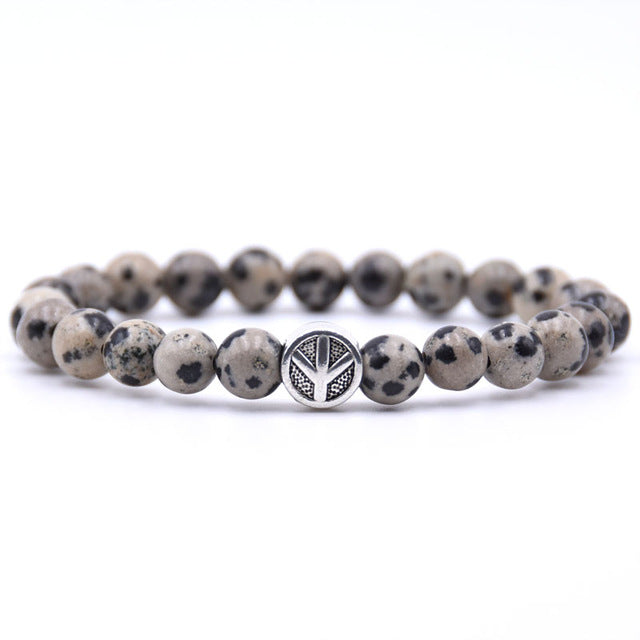 charm nature stone bracelet beads peace sign best charm gift 18 styles