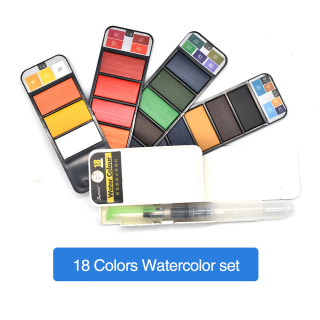 42colors solid watercolor set pigment paints art painting drawing