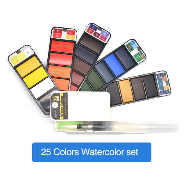 42colors solid watercolor set pigment paints art painting drawing