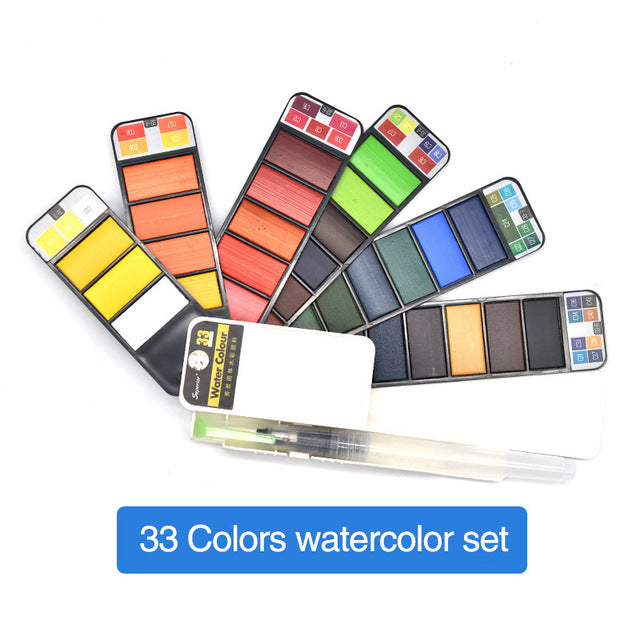 42colors solid watercolor set pigment paints art painting drawing