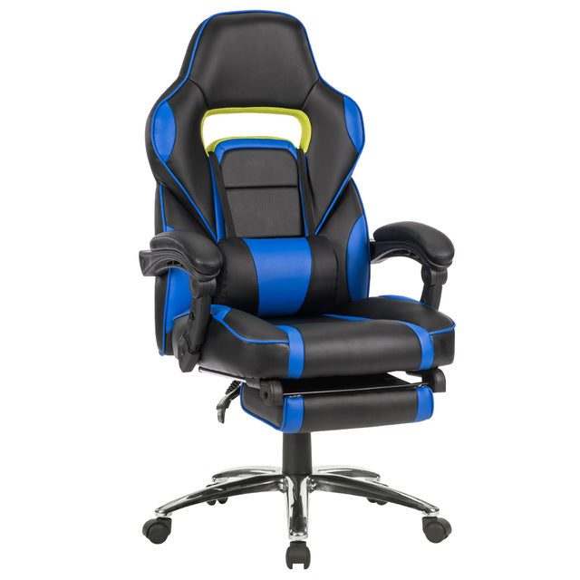 Computer chair leather rocker style racing red black blue gaming chair vs office chair