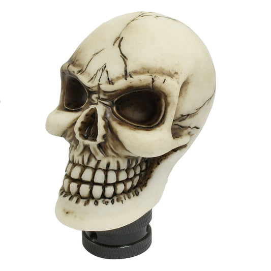 Skull head universal manual car gear shift knob beige color car interior accessories