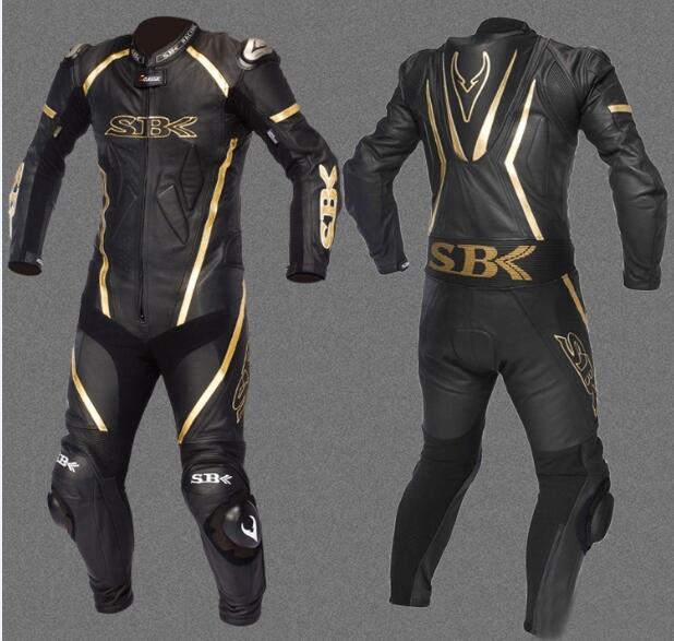 Leather Motorcycle Racing Suit Biker Knights for Men