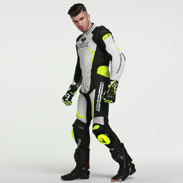 Leather Motorcycle Racing Suit Biker Knight One Pieces