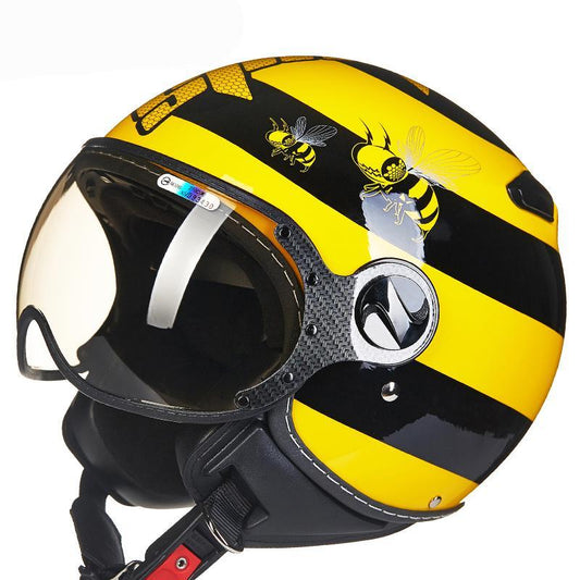 half face motorcycle helmet retro vespa helmets for motorbike yellow bee