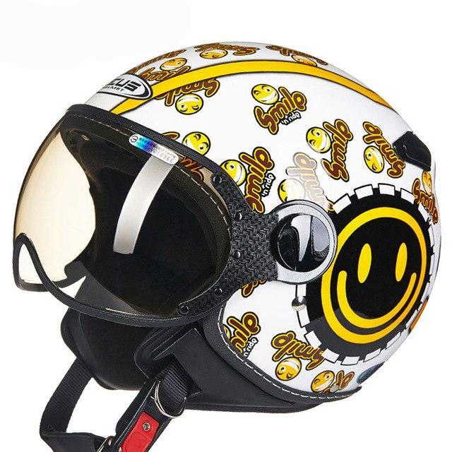 half face motorcycle helmet retro vespa helmets for motorbike yellow bee