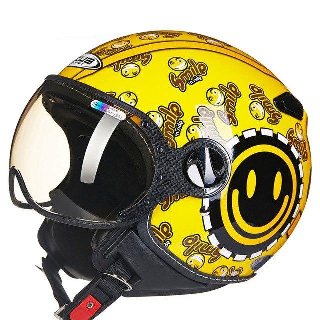 half face motorcycle helmet retro vespa helmets for motorbike yellow bee