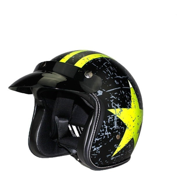 Vintage scooter helmet motorcycle open face skull chopper biker vespa helmets