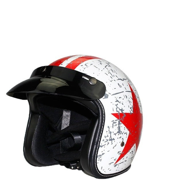 Vintage scooter helmet motorcycle open face skull chopper biker vespa helmets