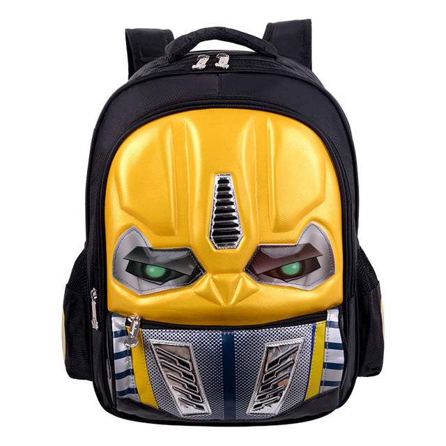 Kid School Backpack Waterproof Cartoon Robot Bag Glowing Children Elementary for Boy