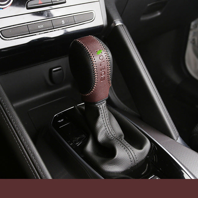 Black Leather Car Gear Head Shift Knobs Gear Stick Cover Case Car Interior Accessories