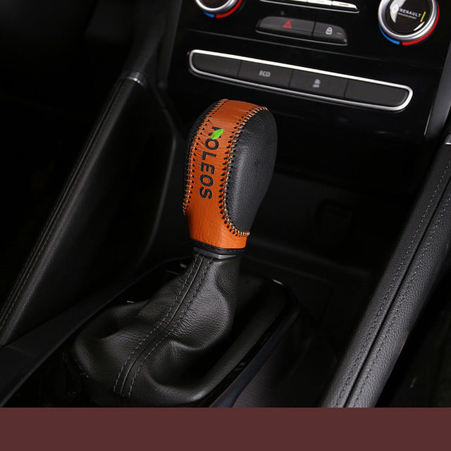Black Leather Car Gear Head Shift Knobs Gear Stick Cover Case Car Interior Accessories